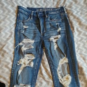 American Eagle high waisted ripped jeans